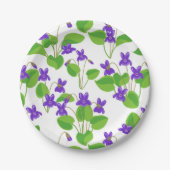seamless pattern with dog-violet flowers pappteller (Vorderseite)