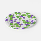 seamless pattern with dog-violet flowers pappteller (Schrägansicht)