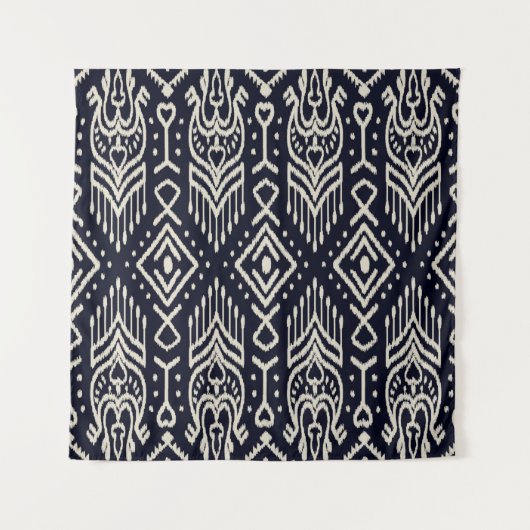 Seamless pattern with embroidery. Ikat Fabric. Eth Wandteppich (Vorderseite)
