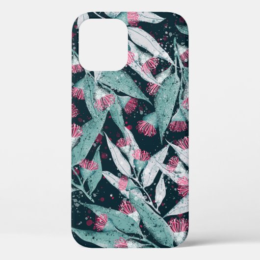 Seamless pattern with eucalyptus leaves and flower Case-Mate iPhone hülle (Rückseite)