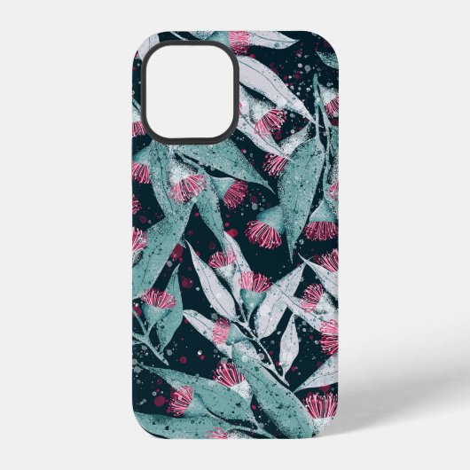 Seamless pattern with eucalyptus leaves and flower iPhone hülle (Rückseite)