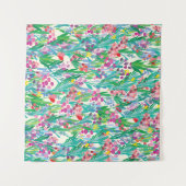 Seamless pattern with flowers, plant background. A Wandteppich (Vorderseite (Horizontal))