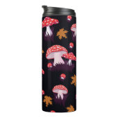 Seamless pattern with fly agaric and maple leaves. thermosbecher (Nach rechts gedreht)