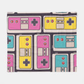 Seamless pattern with game joysticks. Colorful ill Fleecedecke (Vorderseite (Horizontal))
