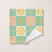 Seamless pattern with geometric floral motifs badhandtuch set (Waschlappen)