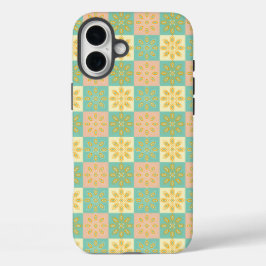 Seamless pattern with geometric floral motifs iPhone 16 plus hülle