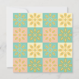 Seamless pattern with geometric floral motifs dankeskarte