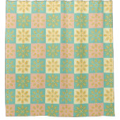 Seamless pattern with geometric floral motifs duschvorhang (Vorderseite)