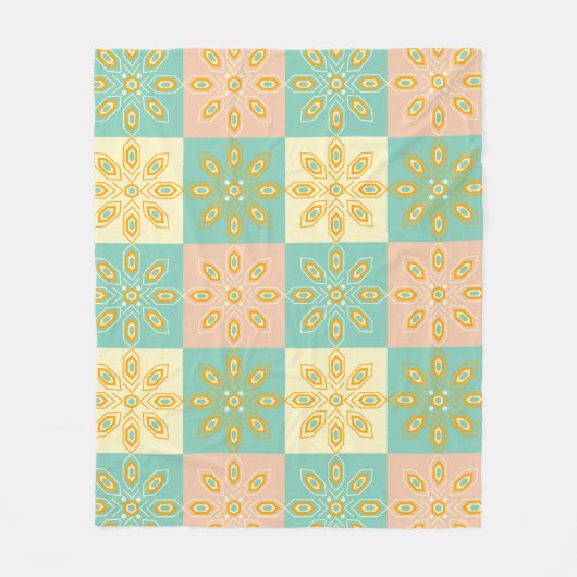 Seamless pattern with geometric floral motifs fleecedecke (Vorderseite)