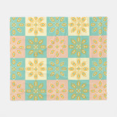 Seamless pattern with geometric floral motifs fleecedecke (Vorderseite (Horizontal))