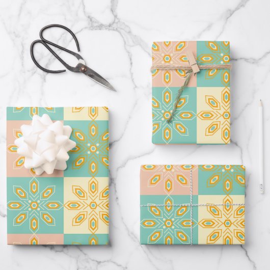 Seamless pattern with geometric floral motifs geschenkpapier set (Vorderseite)