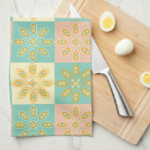 Seamless pattern with geometric floral motifs geschirrtuch (Viertel Falte)