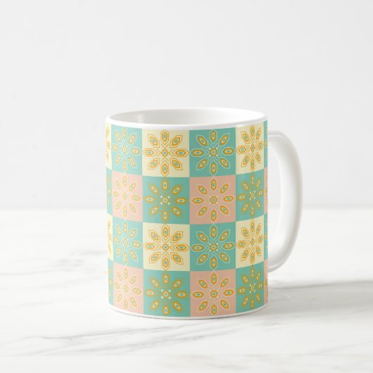 Seamless pattern with geometric floral motifs kaffeetasse (VorderseiteRechts)