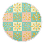 Seamless pattern with geometric floral motifs keramikknauf (Vorderseite)