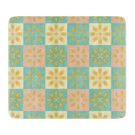 Seamless pattern with geometric floral motifs schneidebrett
