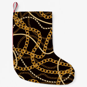 Seamless pattern with golden chains. kleiner weihnachtsstrumpf