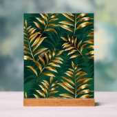 Seamless pattern with golden ferns acrylschild (Neutral)