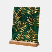 Seamless pattern with golden ferns acrylschild (Winkel)