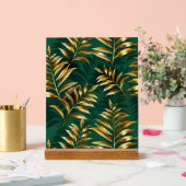 Seamless pattern with golden ferns acrylschild (Hochzeit)