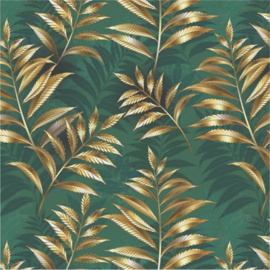 Seamless pattern with golden ferns aufkleber (Vorderseite)