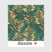 Seamless pattern with golden ferns aufkleber (Blatt)