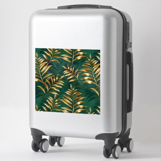 Seamless pattern with golden ferns aufkleber (Koffer)