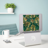 Seamless pattern with golden ferns aufkleber (Laptop auf Schreibtisch)