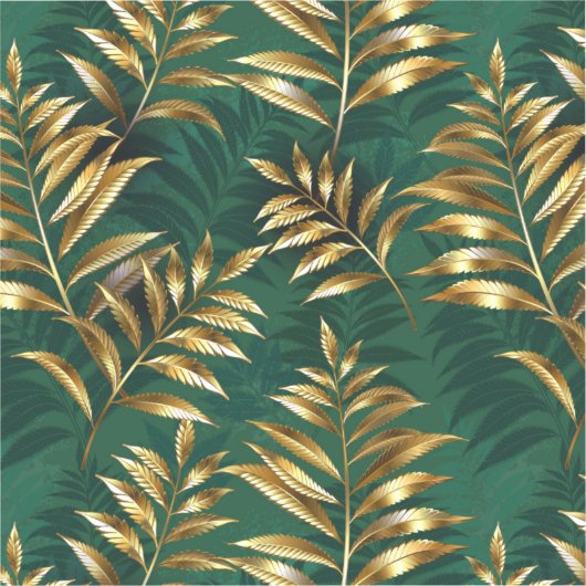Seamless pattern with golden ferns aufkleber (Vorderseite)