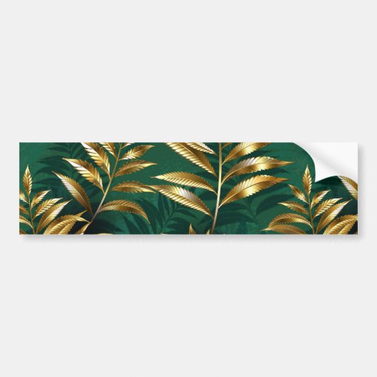Seamless pattern with golden ferns autoaufkleber (Vorne)