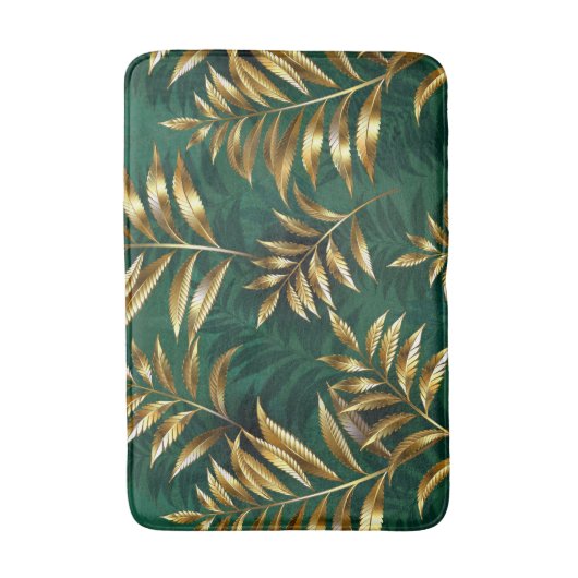 Seamless pattern with golden ferns badematte (Vorderseite Vertikal)