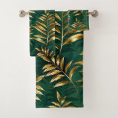 Seamless pattern with golden ferns badhandtuch set (Insitu)