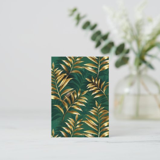 Seamless pattern with golden ferns begleitkarte (Stehend Vorderseite)