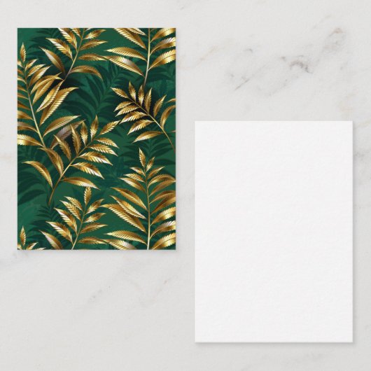 Seamless pattern with golden ferns begleitkarte (Vorne/Hinten)