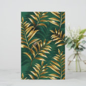 Seamless pattern with golden ferns briefpapier (Stehend Vorderseite)