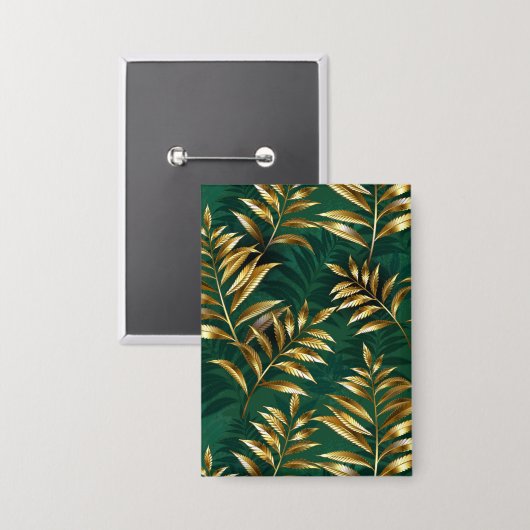 Seamless pattern with golden ferns button (Vorderseite/Rückseite)