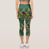 Seamless pattern with golden ferns capri leggings (Rückseite)