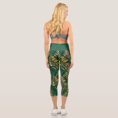 Seamless pattern with golden ferns capri leggings (Rückseite)