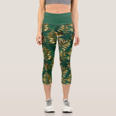 Seamless pattern with golden ferns capri leggings (Vorderseite)