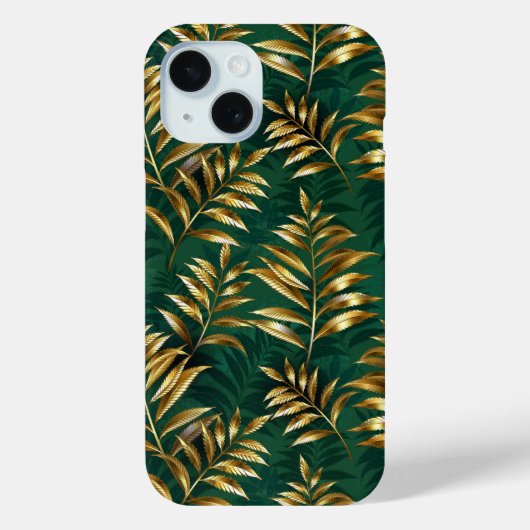 Seamless pattern with golden ferns Case-Mate iPhone hülle (Rückseite)