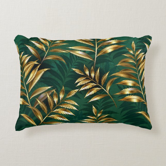 Seamless pattern with golden ferns dekokissen (Vorderseite)