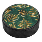Seamless pattern with golden ferns eishockey puck (3/4)