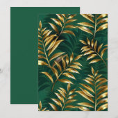 Seamless pattern with golden ferns feiertagskarte (Vorne/Hinten)