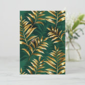 Seamless pattern with golden ferns feiertagskarte (Stehend Vorderseite)