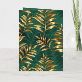Seamless pattern with golden ferns feiertagskarte (Rückseite)