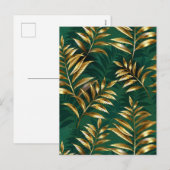 Seamless pattern with golden ferns feiertagspostkarte (Vorne/Hinten)