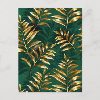 Seamless pattern with golden ferns feiertagspostkarte