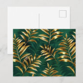 Seamless pattern with golden ferns feiertagspostkarte (Vorne/Hinten)