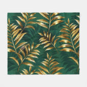 Seamless pattern with golden ferns fleecedecke (Vorderseite (Horizontal))