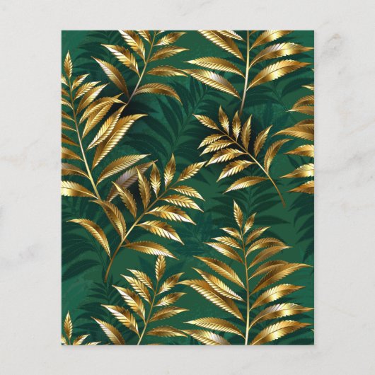 Seamless pattern with golden ferns flyer (Vorne)