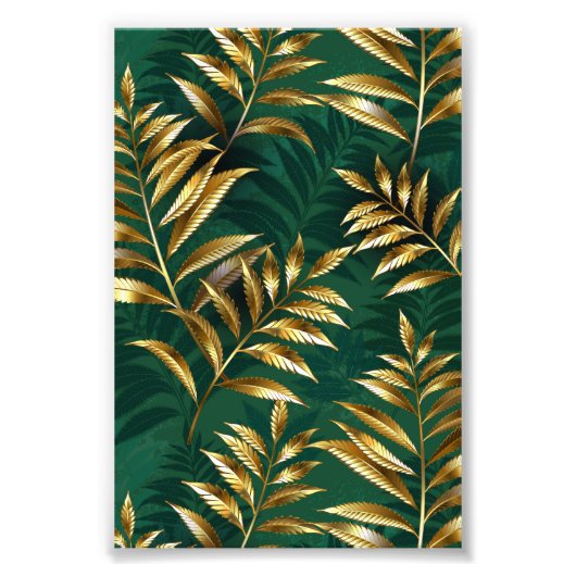 Seamless pattern with golden ferns fotodruck (Vorne)